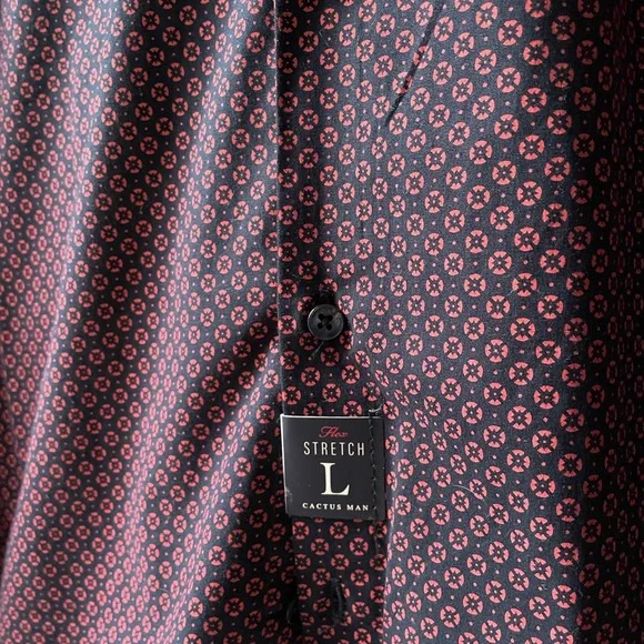 Men’s Navy & Red Button Down Dress Shirt - Picture 2 of 5